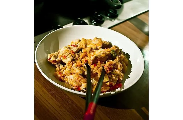 Enkel kycklingwok