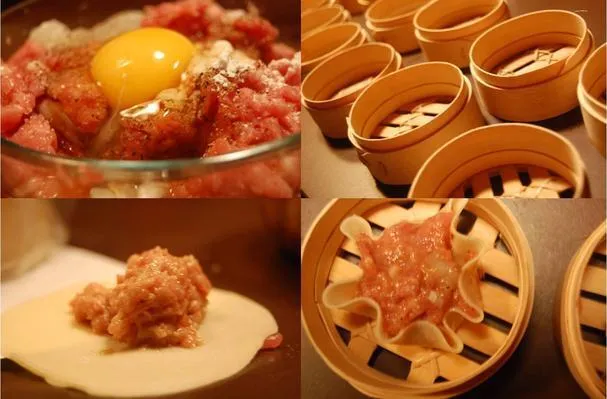 Enkla shumai med kalkonfärs