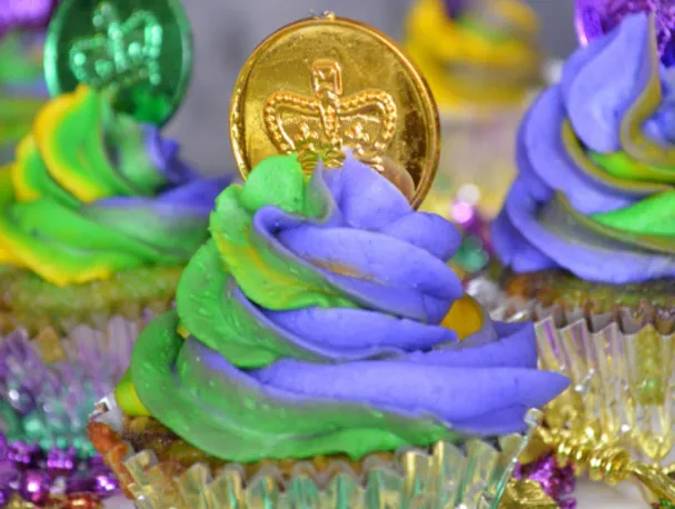 Mardi Gras-cupcakes