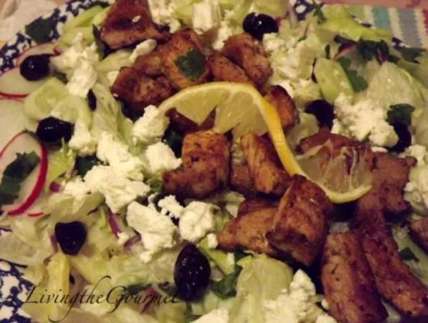 Fläsk Souvlaki och grekisk sallad!!!